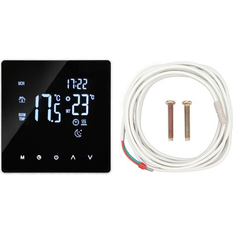 Eosnow Fußbodenheizungsthermostat 16A 4400W Intelligentes Timing Programmierbarer Heimtemperaturregler AC90-240V Elektrisch mit WIFI (im Lieferumfang enthaltenes 3-Meter-Sensorkabel)