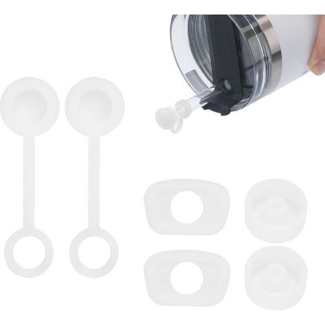 Tapones antiderrame de silicona suave - Juego de 6 piezas, con diversas formas y funciones - Perfectos para vasos y botellas (1/4)