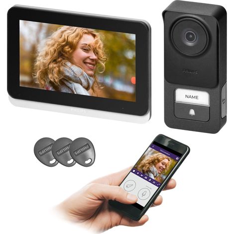 Orno WelcomeEye Connect 3 Videocitofono Nero Argento 7 pollici
