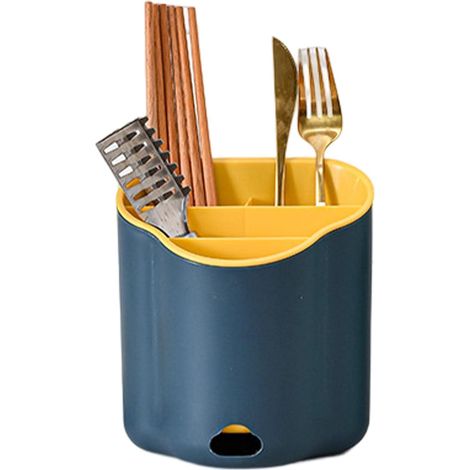 Égouttoir à couverts Yunduo avec système d'égouttage, rangement multifonctionnel pour couverts, boîte à couverts-AquaForge (1/5)