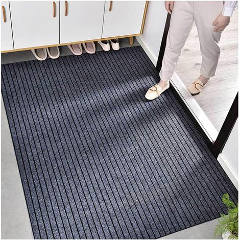 50 x 80 cm Paillasson Intérieur Et Extérieur, Tapis D'entrée Antidérapant Et Absorbant, Tapis De Porte Lavable Extra Plat 6mm, Découpable sur Mesure, pour Couloir Et Cuisine Grey