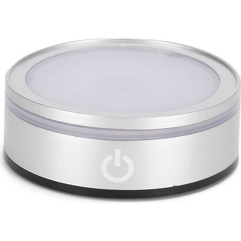 Support de lampe tactile LED argenté à socle en cristal, couleurs 3D, multi-modes, pour la décoration (1/5)