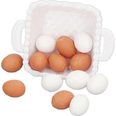 Œuf miniature pour maison de poupée, échelle 1:12, modèle d'œuf en plastique avec panier pour enfants. (1/5)