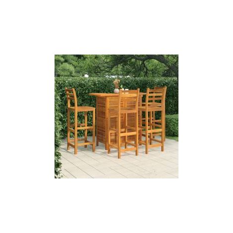 Ensemble de bar de jardin 5 pcs Bois d'acacia solide (1/5)