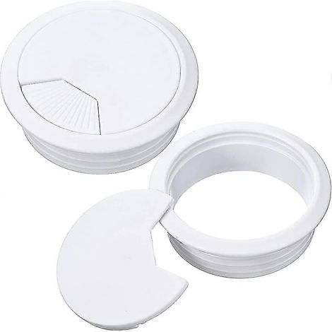 Lot de 2 passe-câbles de bureau, passe-câbles pour ordinateur, cadeau en plastique (1/5)