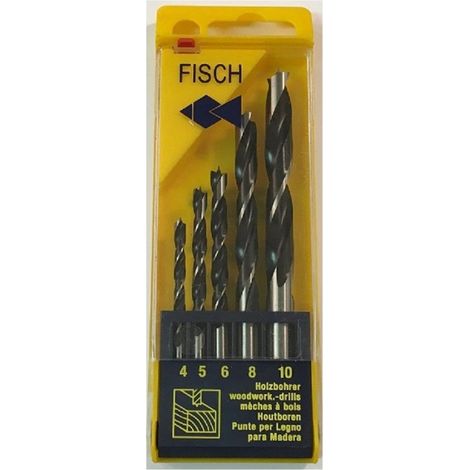Fisch 01200005KA - Box of 5 wood drill bits D4, 5, 6, 8, 10