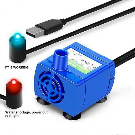 Pompe à eau pour fontaines à eau pour chats, moteur de rechange pour fontaines à eau pour animaux de compagnie, fonction d'arrêt automatique intelligent, distributeurs d'eau pour chats et chiens. (1/5)