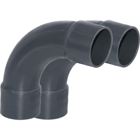 Lot de 2 coudes PVC 90° - 63 mm - Gris rigide - Raccordement tuyaux pression - Piscine et irrigation - Diamètre 63 mm (1/5)