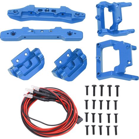 Pare-chocs avant/arrière en alliage d'aluminium pour RC 1/18 - Pièces de rechange et upgrade pour Traxxas LaTrax Teton - Bleu (1/5)