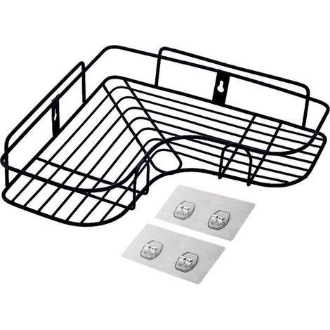 royaluxe - Multifonctionnel Fil Étagère D'angle Triangle Support Rack Supports De Cuisine Tenture Murale Salle De Bains Racks De Stockage  triangle + 2 autocollants doubles (1/5)