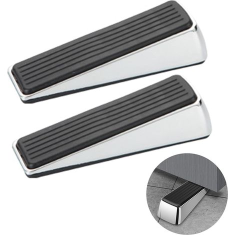Lntyq 2 PCS Arrêts Cale De Porte, Cale de Porte Robuste, Cale De Porte Sol, Stopper Cales Portes, Cale Stop Sol Door, pour Patio Extérieur, Maisons, Ecoles, Bureaux, Garage Noir (1/5)