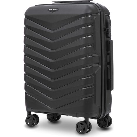 Maleta de cabina Wings PHOENIX 2.0 de polipropileno de 20 pulgadas, color negro.
