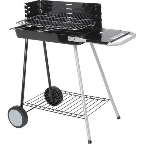 Barbecue a carbone Milano nero su ruote - Somagic