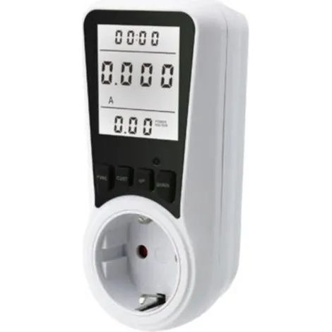 (Lumière blanche) Wattmètre à brancher, compteur d'énergie électrique, 7 modes de surveillance pour prise électrique avec écran LCD rétroéclairé, mesure la consommation d'énergie et permet d'économise (1/3)