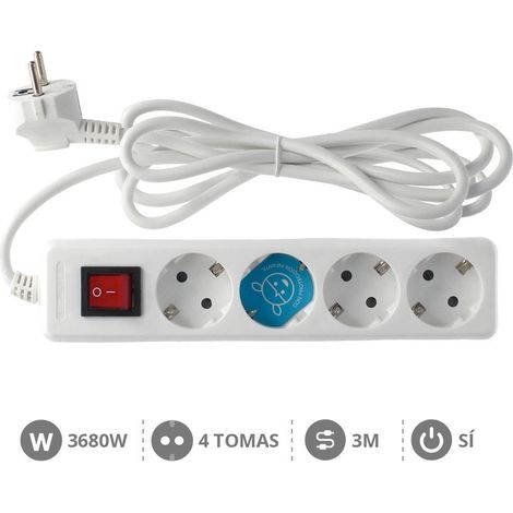 Base múltiple 4 enchufes con interruptor 3 metros de cable GSC 0000019 (1/2)