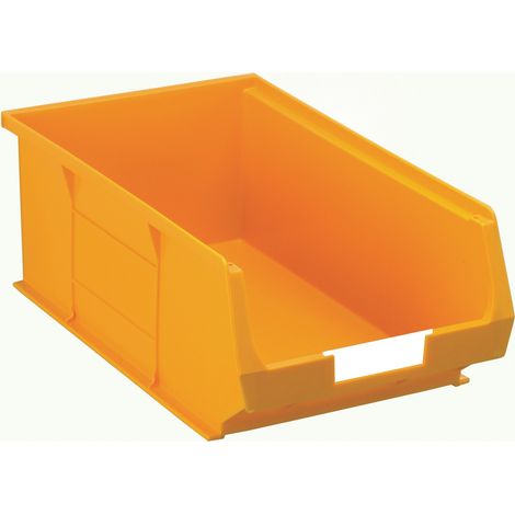 Bac de rangement RS PRO Jaune en PP, 130mm x 205mm x 350mm ( Prix pour Paquet de 5 ) (1/2)