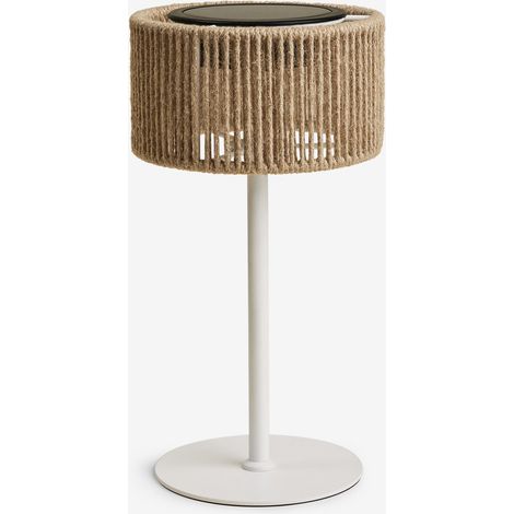 Lámpara de mesa solar LED inalámbrica para exterior en hierro y cuerda trenzada Krabi SKLUM        (1/5)