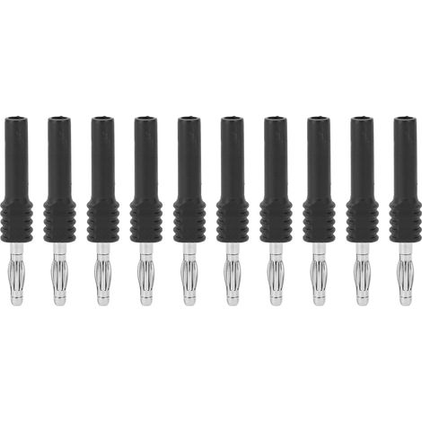 10 Pièces Connecteur Banane 4mm Mâle vers 2mm Femelle, Adaptateur pour Testeur Multimètre Professionnel Noir