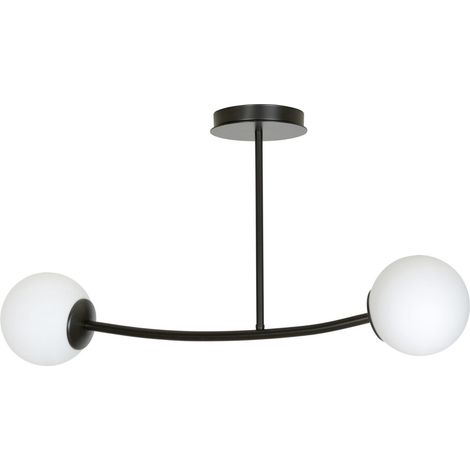Plafonnier Emibig Halldor 2 noir, verre, dimmable 2xE14 (1/5)