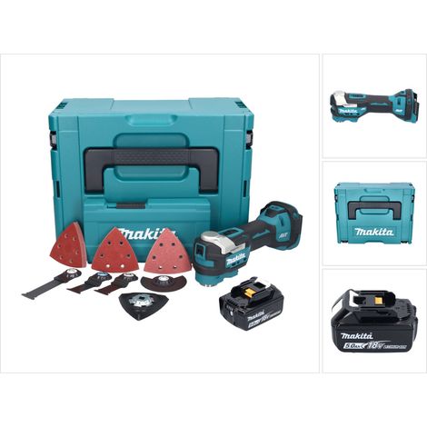 Makita DTM 52 T1JX4 Akku Multifunktionswerkzeug 18 V Starlock Max Brushless + 1x Akku 5,0 Ah + Zubehör Set + Makpac - ohne Ladegerät