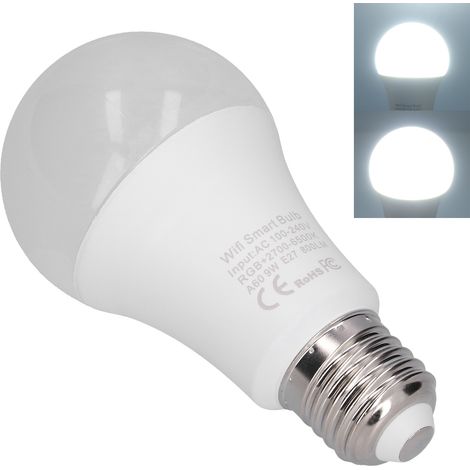 Ampoule LED WiFi 9W E27 RGB changeante 2700-6500K 100-240V compatible commande vocale Google (1/5)
