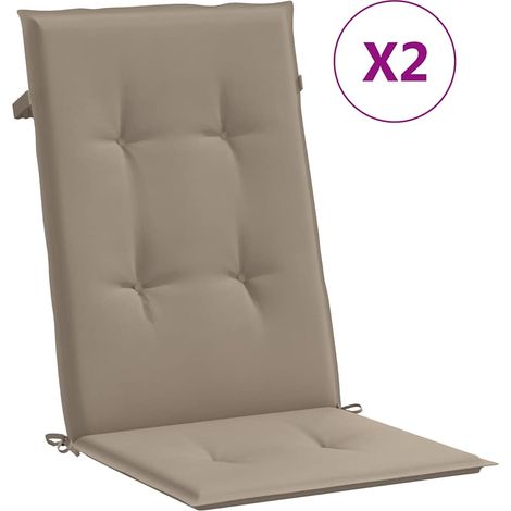 Cuscini per Sedie Alte 2 pz Cuscini per Seduta Tortora 120x50x3 cm in Tessuto (1/5)