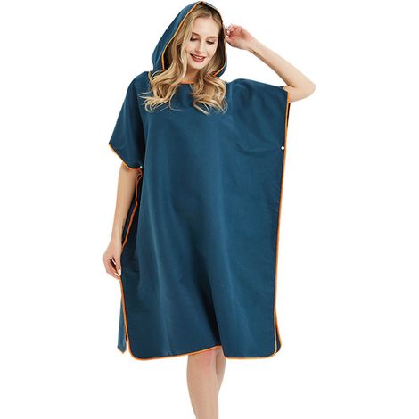 Poncho serviette microfibre pour surf serviette de bain avec capuche natation snorkeling poncho plage (1/5)
