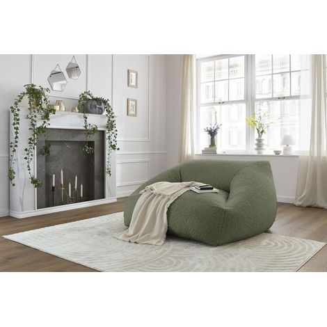 BOBOCHIC - Pouf ultra moelleux LILIBET tissu bouclette Vert (1/5)