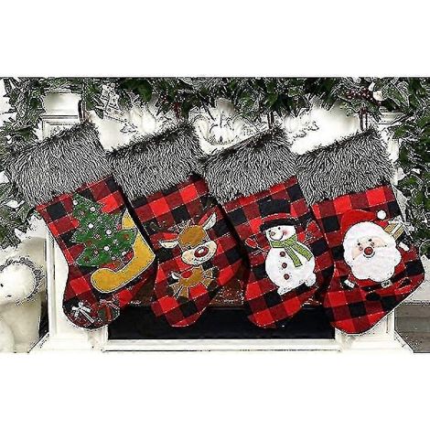 3er-Set Weihnachtsstrümpfe, große Weihnachtsstrümpfe zur Baumdekoration (1/5)