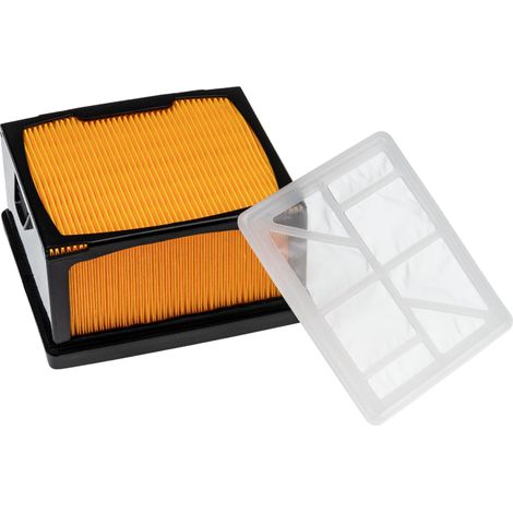 vhbw Filterset kompatibel mit Husqvarna/Partner K 760 Trennschleifer - 1x Vliesfilter, 1x Nylonfilter Orange Schwarz Transparent (1/3)