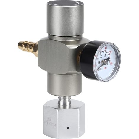 Régulateur de Chargeur de Fût de CO2, 2 en 1 Mini Régulateur de Gaz avec Jauge de Pression, Adaptateur 3/8in vers TR21.4 pour Soda (1/5)