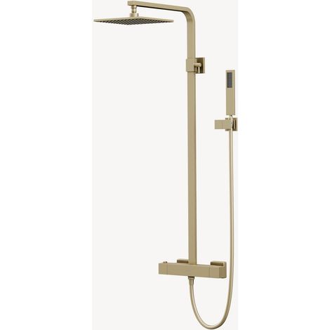Colonne de douche thermostatique doré brossé moderne - Sirius