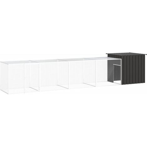 Enclos Poulailler - Parc enclos pour animaux Anthracite 500x91x100 cm Acier galvanisé BV160176 - BonneVie (1/4)