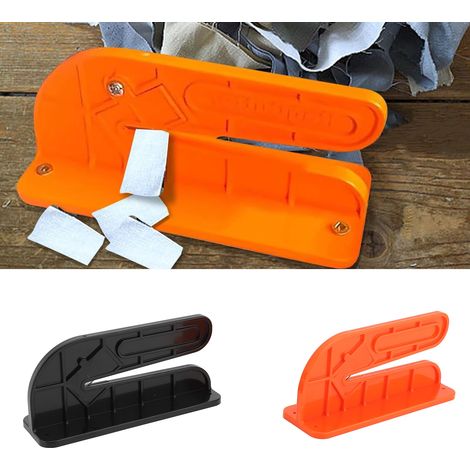 2-teiliger, wandmontierter Textilschneider mit Befestigungsmaterial – Schwarz und Orange – Schneidet mühelos Stoffe, Matten und T-Shirts – Strapazierfähiges Kunststoffmaterial (1/5)