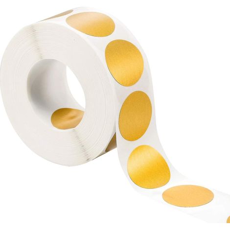 300 runde Rubbeletiketten (gold, 1 Zoll x 1 Zoll Kreis)