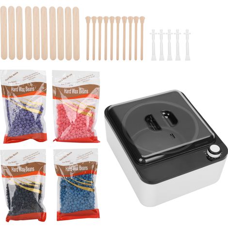 Kit de chauffage de cire dépilatoire avec haricots de cire, tiges et accessoires, prise UE, 220V, pour épilation douce à domicile (1/5)