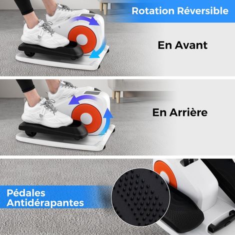 Pédalier elliptique électrique noir avec écran et télécommande, 2 modes et fonctionnement silencieux pour bureau et salon (1/5)