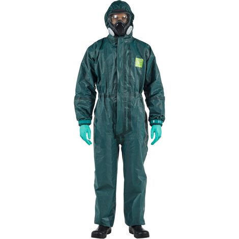 Ansell Schutzoverall Typ 3/4/5 AlphaTec 4000, grün, Unisex-Größe: L