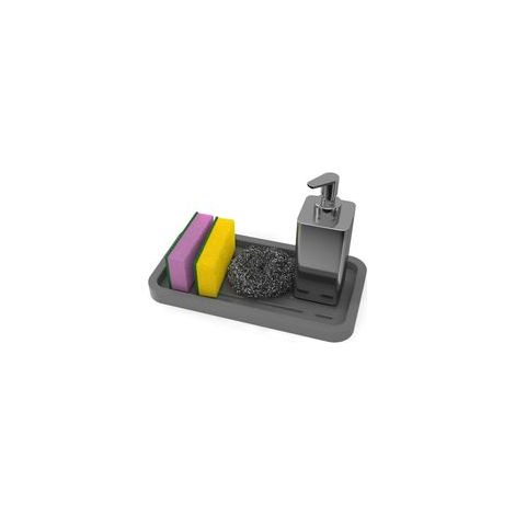 Plateau organisateur d'évier en silicone pour éponge, savon, accessoires vaisselle – (1/3)