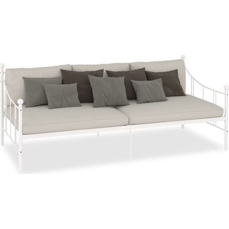 Maison Exclusive - Telaio Divano Letto Bianco in Metallo 90x200 cm (1/5)
