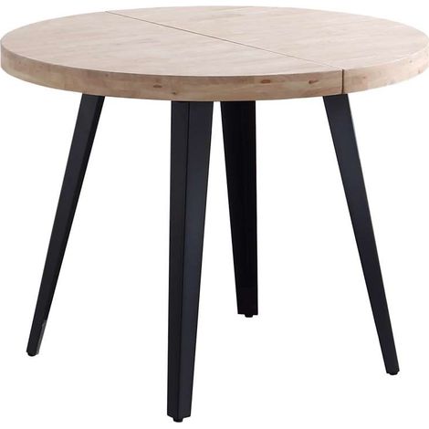 Mesa redonda extensible Berg roble nordish patas negras 76 cm(alto) 120/160/200cm(ancho) 120cm(largo) (1/5)