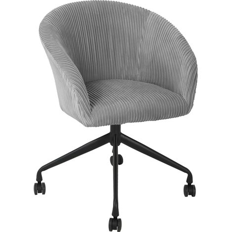 Sedia da ufficio in velluto con ruote "Parigi" per scrivania elegante e moderna -Grigio (1/5)