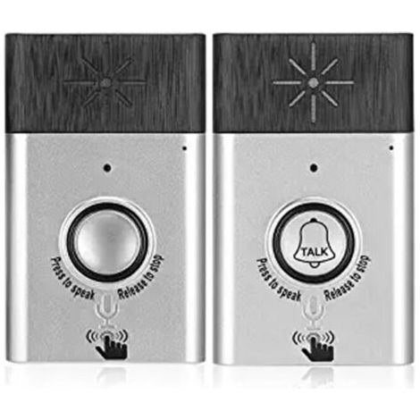 Interphone vocal sans fil portatif Talk bidirectionnel Sonnette intérieure Système de sécurité domestique pour interphone intérieur/extérieur