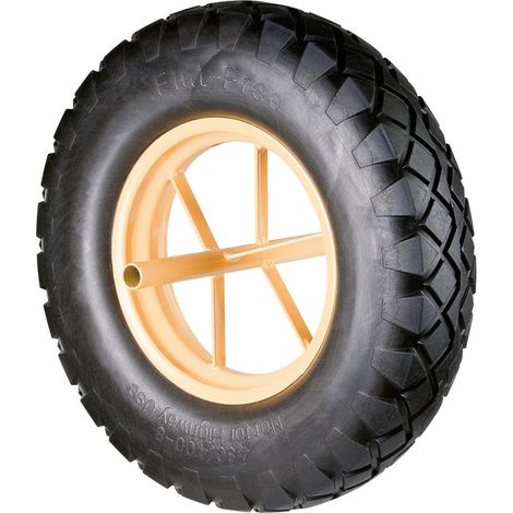 Roue de brouette increvable 400mm – Bandage en mousse polyuréthane – Jante tôle à rayons – Pour brouettes et nettoyeurs haute pression – Caujolle