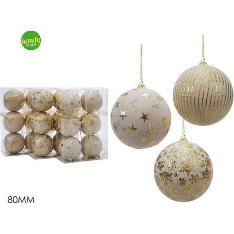 Set 6 sfere natalizie general trade Ø8cm iuta oro