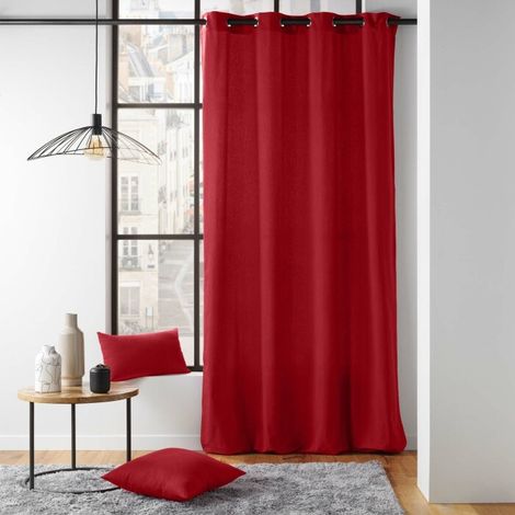 Rideau à œillets 135 x 260 cm – polycoton – Twily Rouge (1/5)