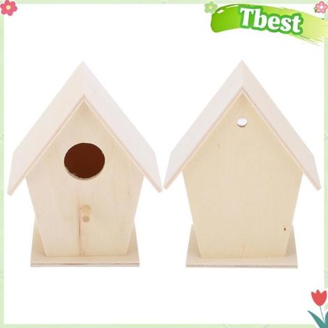 Tbest Maisons d'oiseaux de bricolage Maison d'Oiseau Suspendue Maisons de Mangeoire à Oiseaux en animalerie voliere Monocouche n°3 (1/5)