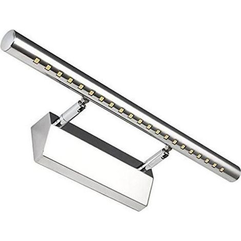 Lampe Salle de Bain Mirroir Acier Inoxydable LED 5W Applique Murale Lumière Tableau Étanche IP44 avec Interrupteur -Blanc Froid (1/4)