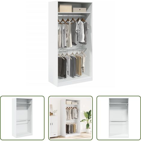 Kleiderschrank Weiß - Kleiderschrank Weiß 100x50x200 cm Holzwerkstoff (1/5)