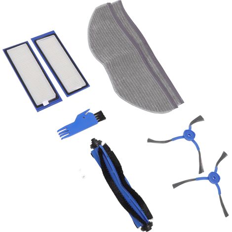 Balai principal silicone ABS, brosses latérales, filtre, chiffon, peigne plat pour aspirateur robot Eufy RoboVac L70 Hybrid (1/5)